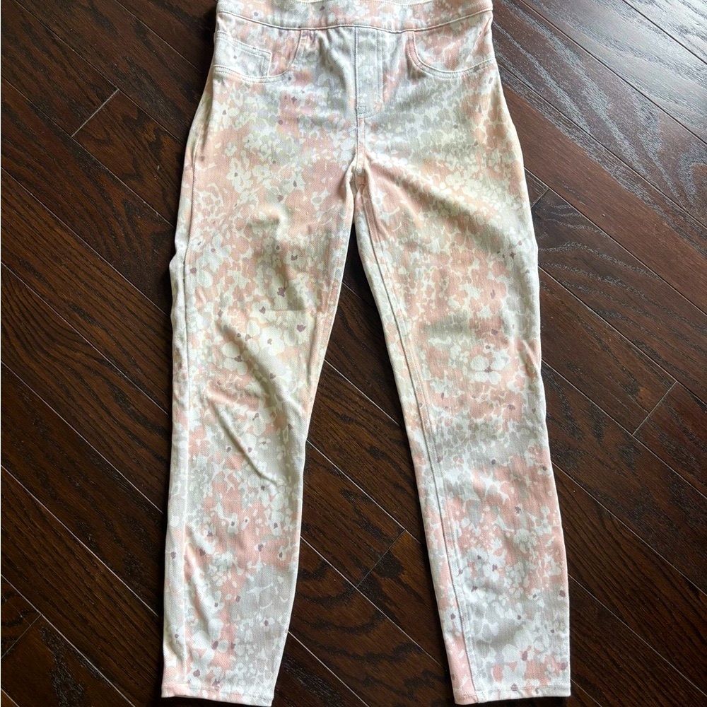 Spanx Pink and White Patterned Stretch Bottoms